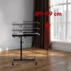 Mobilus aukščio reguliavimo nešiojamas stalo stovas MACLEAN MC-121 B — reguliuojamas aukštis, pakreipimas, ratukai, 30 kg apkrova, juodas