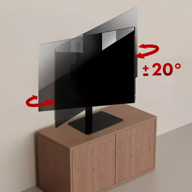 TV stovas MACLEAN MC-132, skirtas 32–55 colių televizoriams, palaiko iki 35 kg, 20° pasukimas, VESA 75x75–400x400