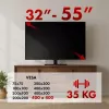 TV stovas MACLEAN MC-132, skirtas 32–55 colių televizoriams, palaiko iki 35 kg, 20° pasukimas, VESA 75x75–400x400