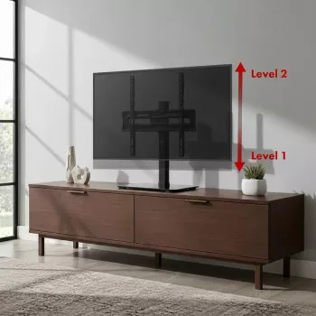 TV stovas MACLEAN MC-132, skirtas 32–55 colių televizoriams, palaiko iki 35 kg, 20° pasukimas, VESA 75x75–400x400