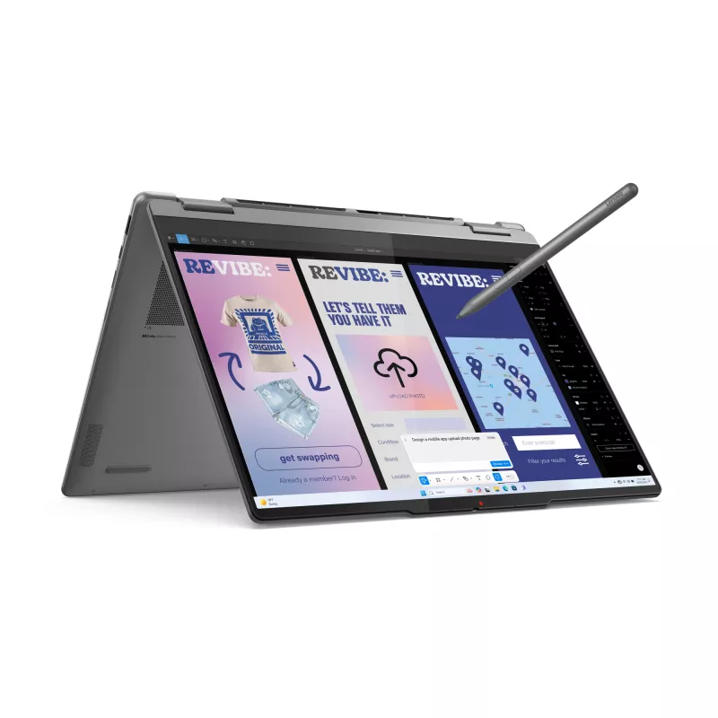 Nešiojamas kompiuteris Lenovo YOGA 7 2-in-1 14 colių Ultra 5 226V, 16GB LPDDR5x, 1TB NVMe, OLED WUXGA, Windows 11 Home, Luna Grey