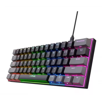 Trust GXT 867 Acira klaviatūra, žaidimams, USB, QWERTY, US English, juoda