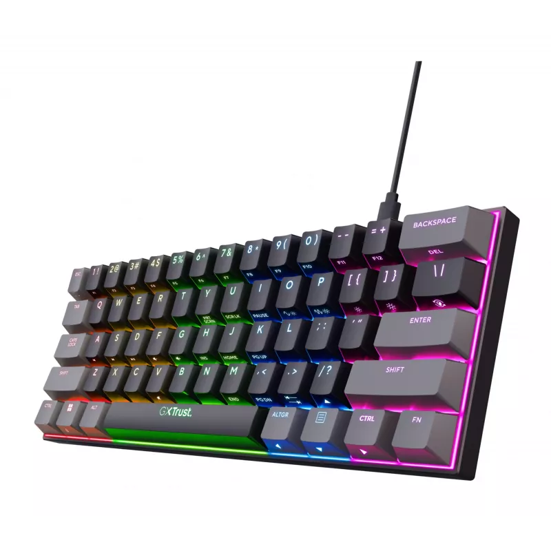 Trust GXT 867 Acira klaviatūra, žaidimams, USB, QWERTY, US English, juoda