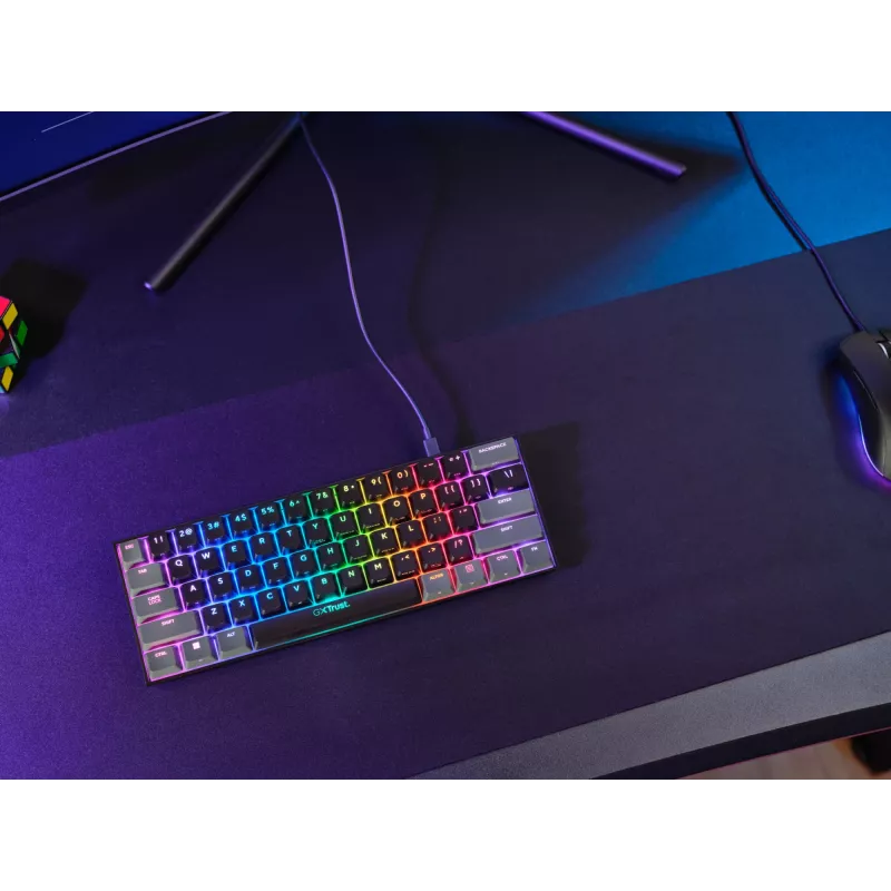 Trust GXT 867 Acira klaviatūra, žaidimams, USB, QWERTY, US English, juoda