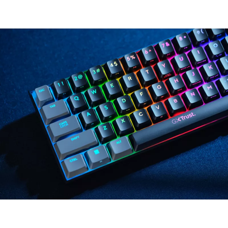 Trust GXT 867 Acira klaviatūra, žaidimams, USB, QWERTY, US English, juoda