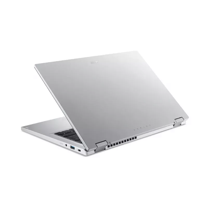 Hibridinis (2-in-1) nešiojamasis kompiuteris Acer Aspire Go Spin 14 AGSP14-31PT-C72L — 14 colių WUXGA jutiklinis ekranas, Intel N150, 16 GB LPDDR5, 512 GB SSD, Windows 11 Home, sidabrinis