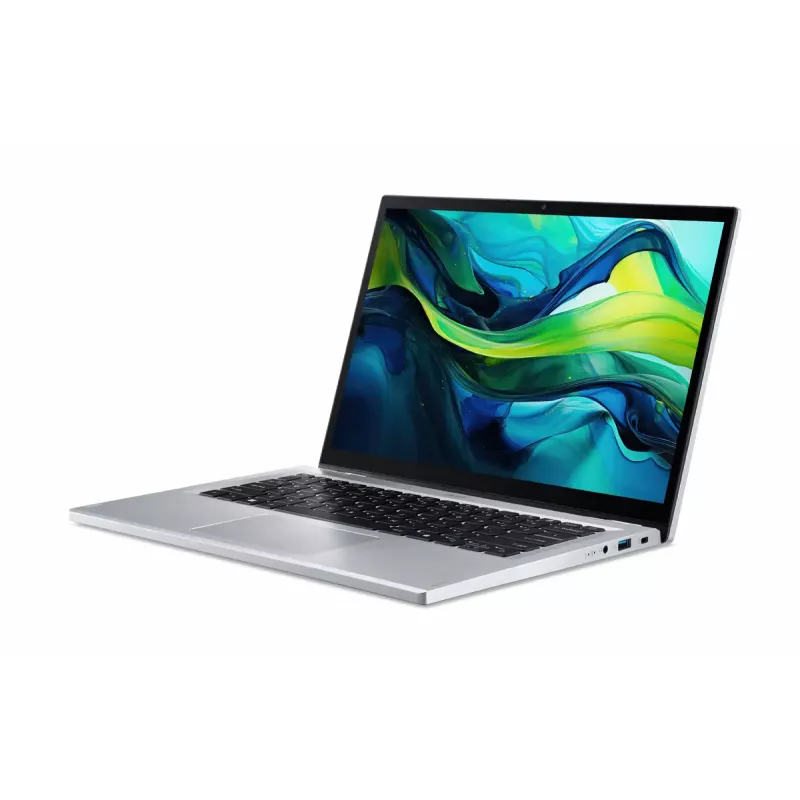 Hibridinis (2-in-1) nešiojamasis kompiuteris Acer Aspire Go Spin 14 AGSP14-31PT-C72L — 14 colių WUXGA jutiklinis ekranas, Intel N150, 16 GB LPDDR5, 512 GB SSD, Windows 11 Home, sidabrinis