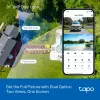 TP-Link Tapo Outdoor Dual Lens Pan/Tilt Security Camera, IP apsaugos kamera, lauko, laidinė ir belaidė, montavimas ant lubų/sienos/stulpo, balta, sferinė