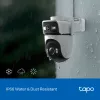 TP-Link Tapo Outdoor Dual Lens Pan/Tilt Security Camera, IP apsaugos kamera, lauko, laidinė ir belaidė, montavimas ant lubų/sienos/stulpo, balta, sferinė