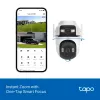 TP-Link Tapo Outdoor Dual Lens Pan/Tilt Security Camera, IP apsaugos kamera, lauko, laidinė ir belaidė, montavimas ant lubų/sienos/stulpo, balta, sferinė