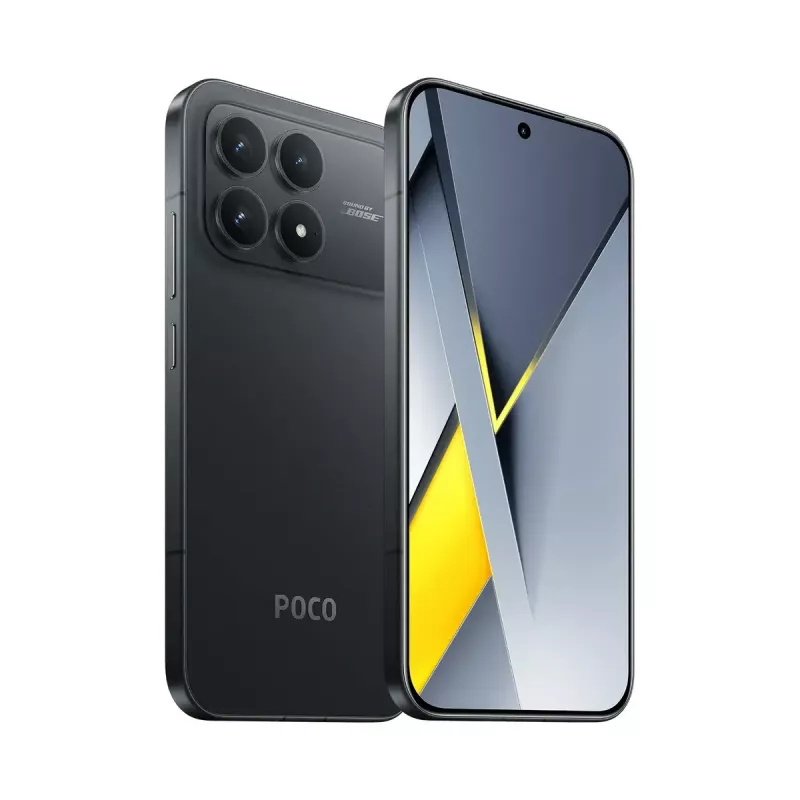 Išmanusis telefonas POCO F8 Pro — 6,59 colio (16,7 cm) 2510×1156, Qualcomm Snapdragon 8 Elite 3,53 GHz, 12 GB RAM, 512 GB, 50 MP triguba kamera, 6210 mAh, Dual SIM, IP68, juodas