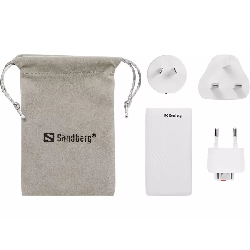 Sandberg 4in1 TravelCharger 65W baltas, vidaus, AC, 20 V, baltas