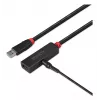 Lindy 10m USB 3.0 Active Extension plonas, USB 3.2 Gen 1 (3.1 Gen 1) Type-C, USB 3.2 Gen 1 (3.1 Gen 1) Type-C, 5000 Mbit/s, Juoda, Akrilnitrilo butadieno stirenas (ABS), Apvalus kabelis