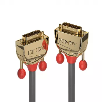 Lindy 7,5 m DVI-D Dual Link laidas, Gold Line, 7,6 m, DVI-D, DVI-D, vyriška, vyriška, juoda, auksinė