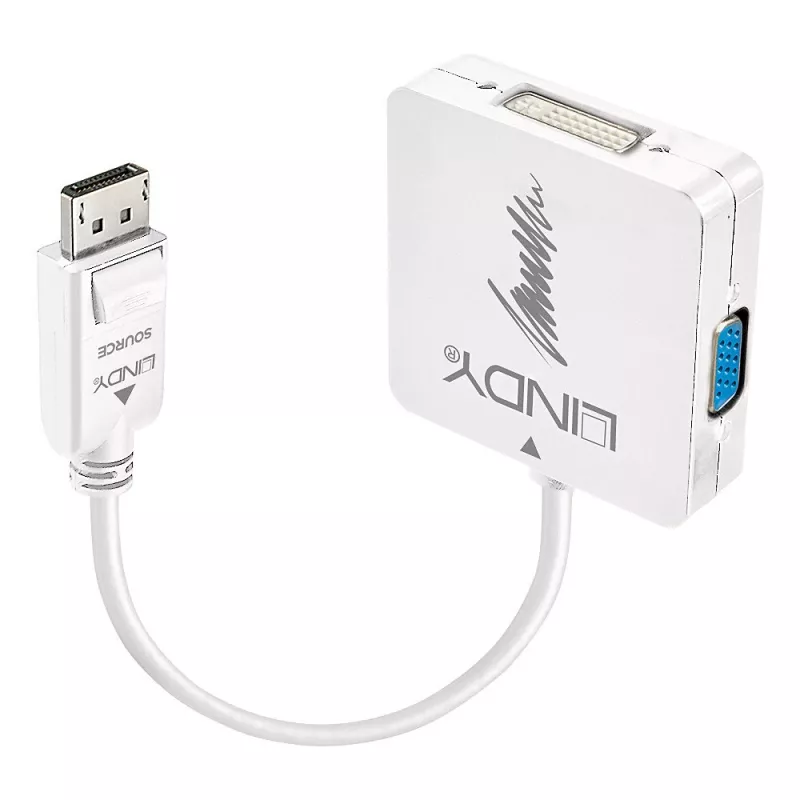 Lindy DisplayPort 1.2 į HDMI 1.4, DVI ir VGA aktyvus keitiklis