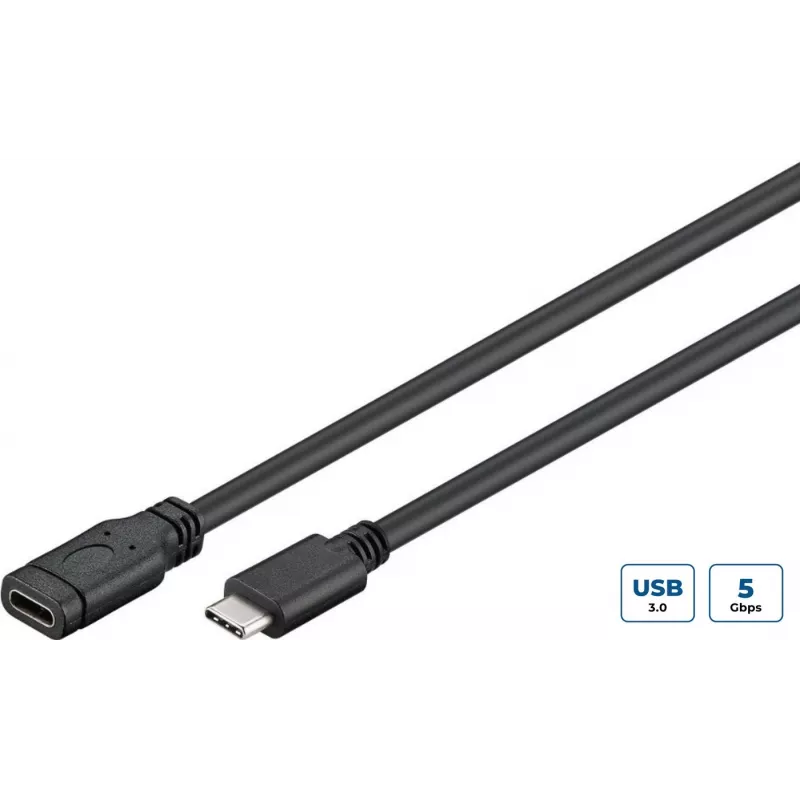 Microconnect USB3.1CC05EX USB laidas USB 3.2 Gen 1 (3.1 Gen 1) 0,5 m USB C juoda, sidabrinė