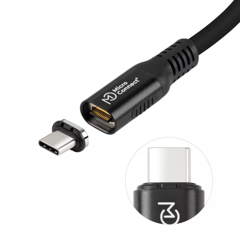 USB4 Gen 3x2 USB-C į USB-C laidas MicroConnect MC-LS-USB4CC0.15, 0,15 m, juodas
