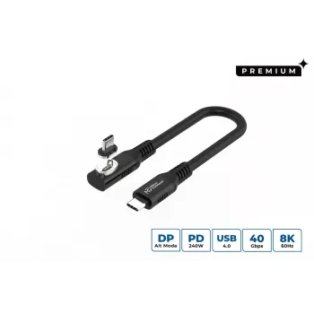 USB4 Gen 3x2 USB-C į USB-C kabelis MicroConnect MC-LS-USB4CC0.15-A — 0,15 m, juodas