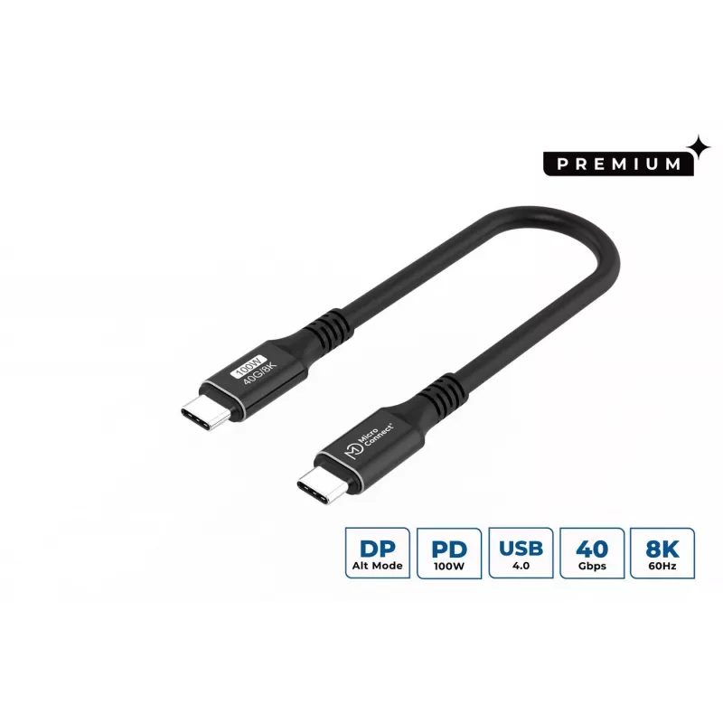 Microconnect USB4CC015 USB kabelis USB4 Gen 3x2 0,15 m USB C juodas