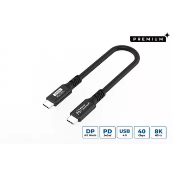 „Microconnect USB4CC015-240W“ USB laidas USB4 Gen 3x2 0,15 m USB C juodas