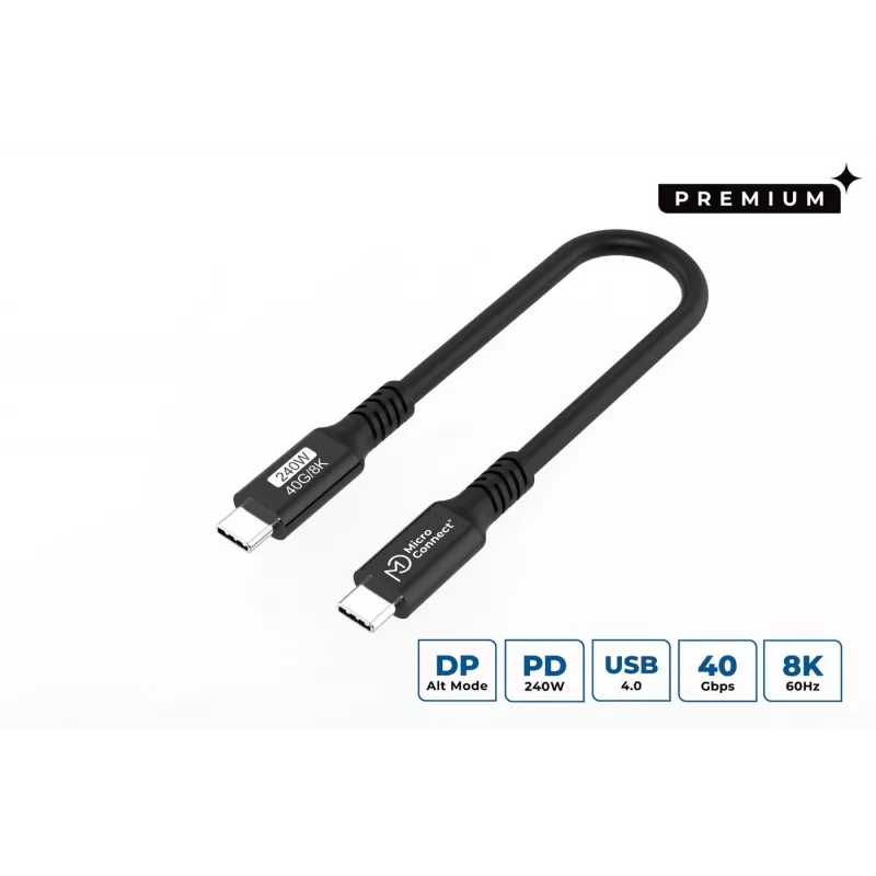 „Microconnect USB4CC015-240W“ USB laidas USB4 Gen 3x2 0,15 m USB C juodas