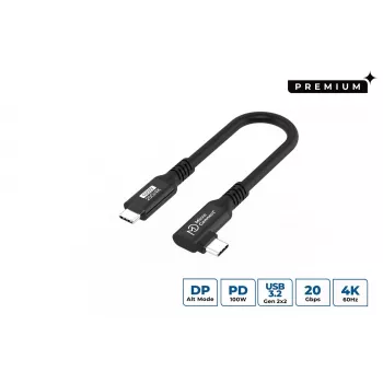 USB-C į USB-C kabelis MicroConnect USB3.2CC015-A, USB 3.2 Gen 2x2, 20 Gbit/s, 0,15 m, juodas