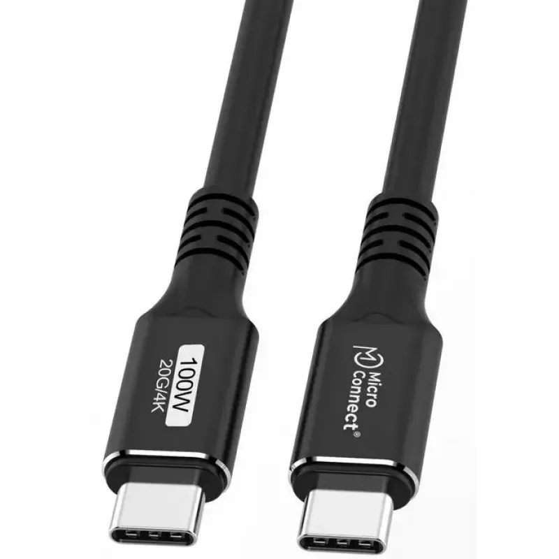 USB-C į USB-C kabelis MicroConnect USB3.2CC015 — USB 3.2 Gen 2x2, 0,15 m, juodas