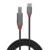 Lindy 2m USB 2.0 Type C to B laidas, Anthra Line, 2 m, USB C, USB B, USB 2.0, 0,48 Gbit/s, juoda