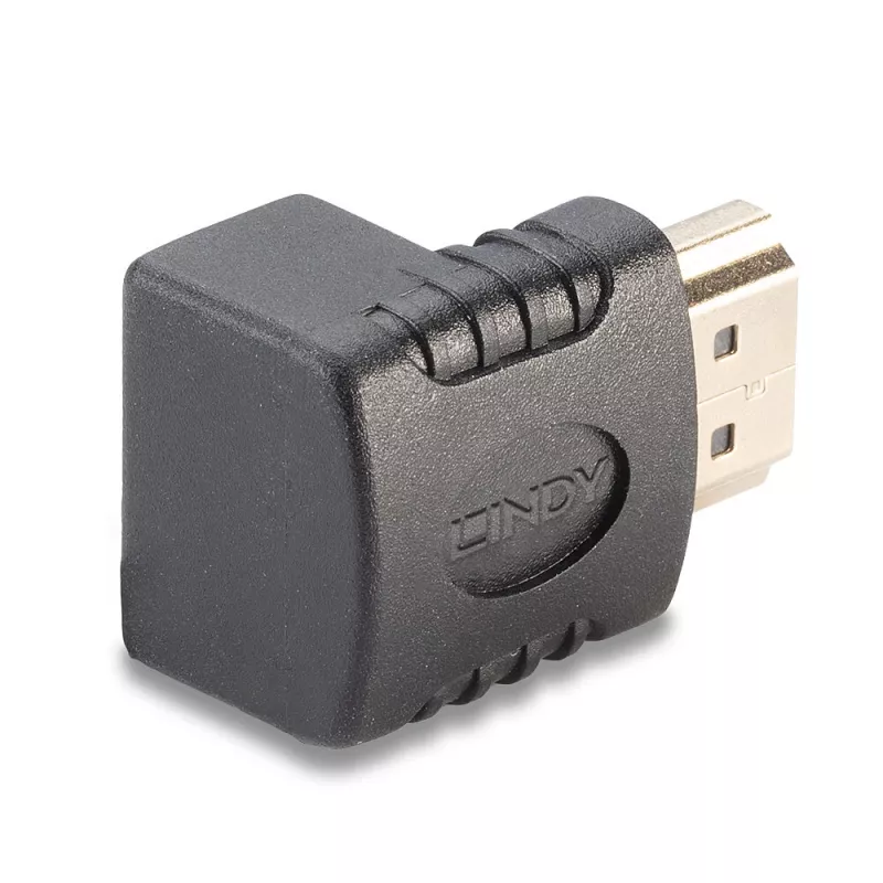 Lindy HDMI C tipo (moteriška) į HDMI A tipo (vyriška) 90 laipsnių kampinis adapteris aukštyn
