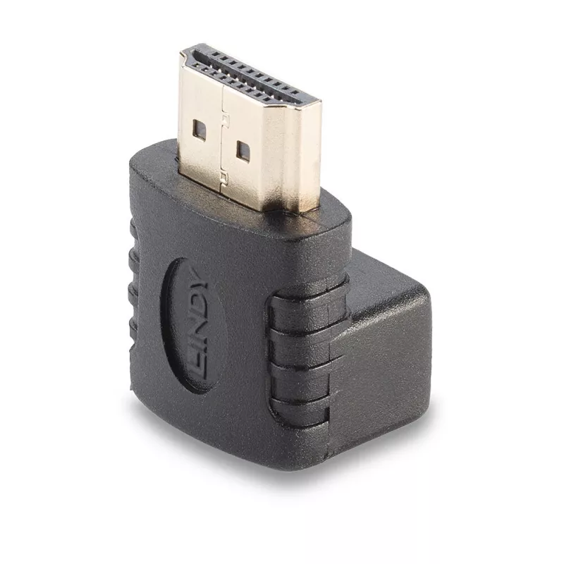 Lindy HDMI C tipo (moteriška) į HDMI A tipo (vyriška) 90 laipsnių kampinis adapteris aukštyn