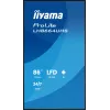 Skaitmeninės reklaminės plokštumos plokščias skydelis IIYAMA LH8664UHS-B3AG — 85,6 colių (2,17 m) 3840x2160 4K IPS, 450 cd/m², Wi‑Fi, Android, 24/7, juodas