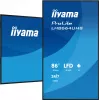 Skaitmeninės reklaminės plokštumos plokščias skydelis IIYAMA LH8664UHS-B3AG — 85,6 colių (2,17 m) 3840x2160 4K IPS, 450 cd/m², Wi‑Fi, Android, 24/7, juodas
