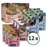 Šlapias kačių maistas BOZITA 9116321 12×85 g — be grūdų suaugusioms katėms skirti įdėklai su jautiena, elniena, vištienos kepenėlėmis (drėgnas, 82 % drėgmės)