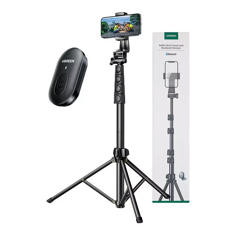 Savaime laikiklis UGREEN LP680 Bluetooth su nuotolinio valdymo pulteliu, ištraukiamas iki 1,7 m, maksimalus aukštis 180 cm, universalus suderinamumas, juodas