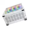 PC korpusas MODECOM VOLCANO STELLAR PLUS ARGB MIDI 8F WHITE — midi bokštas, ATX, grūdintas stiklas, ARGB apšvietimas, 8 ventiliatoriai, GPU iki 42 cm