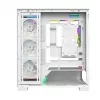 PC korpusas MODECOM VOLCANO STELLAR PLUS ARGB MIDI 8F WHITE — midi bokštas, ATX, grūdintas stiklas, ARGB apšvietimas, 8 ventiliatoriai, GPU iki 42 cm