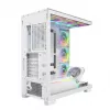 PC korpusas MODECOM VOLCANO STELLAR PLUS ARGB MIDI 8F WHITE — midi bokštas, ATX, grūdintas stiklas, ARGB apšvietimas, 8 ventiliatoriai, GPU iki 42 cm
