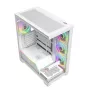 PC korpusas MODECOM VOLCANO STELLAR PLUS ARGB MIDI 8F WHITE — midi bokštas, ATX, grūdintas stiklas, ARGB apšvietimas, 8 ventiliatoriai, GPU iki 42 cm