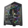 PC mid-tower korpusas MODECOM VOLCANO STELLAR PLUS ARGB MIDI, 5 priekiniai ventiliatoriai, grūdintas stiklas, USB-C