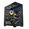 PC mid-tower korpusas MODECOM VOLCANO STELLAR PLUS ARGB MIDI, 5 priekiniai ventiliatoriai, grūdintas stiklas, USB-C
