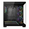 PC mid-tower korpusas MODECOM VOLCANO STELLAR PLUS ARGB MIDI, 5 priekiniai ventiliatoriai, grūdintas stiklas, USB-C