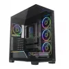 PC mid-tower korpusas MODECOM VOLCANO STELLAR PLUS ARGB MIDI, 5 priekiniai ventiliatoriai, grūdintas stiklas, USB-C