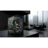 PC mid-tower korpusas MODECOM VOLCANO STELLAR PLUS ARGB MIDI, 5 priekiniai ventiliatoriai, grūdintas stiklas, USB-C