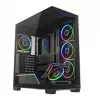 PC mid-tower korpusas MODECOM VOLCANO STELLAR PLUS ARGB MIDI, 5 priekiniai ventiliatoriai, grūdintas stiklas, USB-C