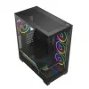PC mid-tower korpusas MODECOM VOLCANO STELLAR PLUS ARGB MIDI, 5 priekiniai ventiliatoriai, grūdintas stiklas, USB-C