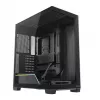 PC korpusas MODECOM VOLCANO STELLAR PLUS MIDI Juoda — midi bokštas ATX, grūdintas stiklas, USB-C, palaiko iki 420 mm GPU