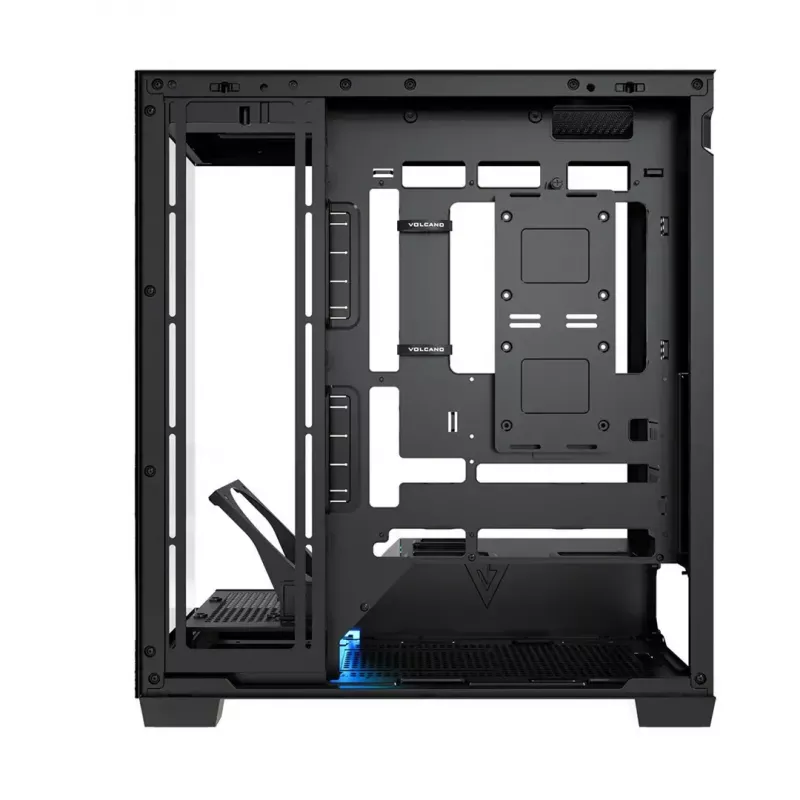 PC korpusas MODECOM VOLCANO STELLAR PLUS MIDI Juoda — midi bokštas ATX, grūdintas stiklas, USB-C, palaiko iki 420 mm GPU
