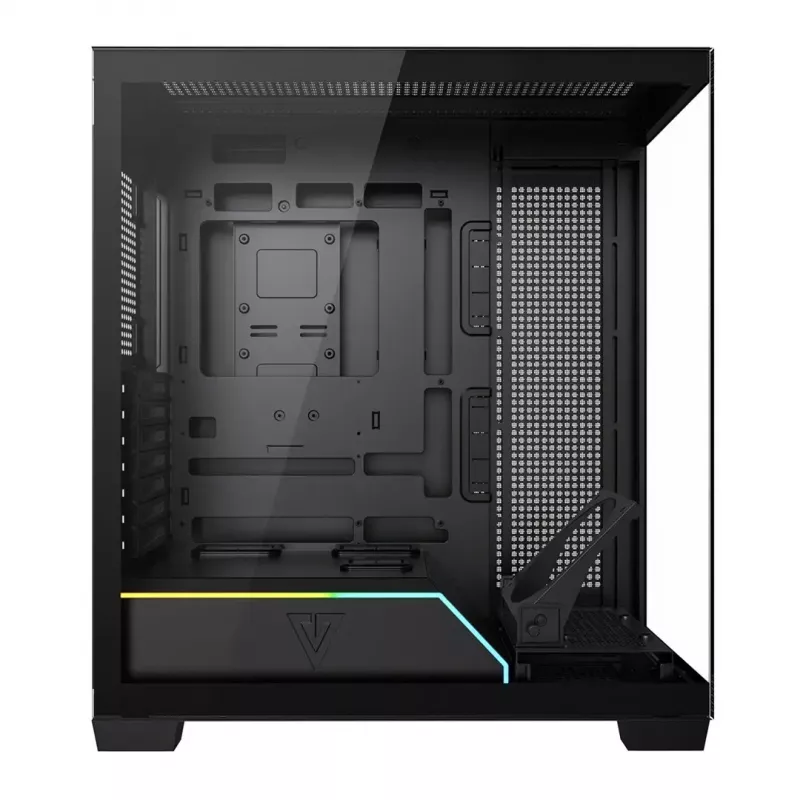PC korpusas MODECOM VOLCANO STELLAR PLUS MIDI Juoda — midi bokštas ATX, grūdintas stiklas, USB-C, palaiko iki 420 mm GPU