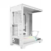 PC korpusas MODECOM VOLCANO STELLAR PLUS MIDI WHITE — Midi Tower, microATX, grūdintas stiklas, USB-C, palaiko GPU 420 mm