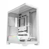PC korpusas MODECOM VOLCANO STELLAR PLUS MIDI WHITE — Midi Tower, microATX, grūdintas stiklas, USB-C, palaiko GPU 420 mm